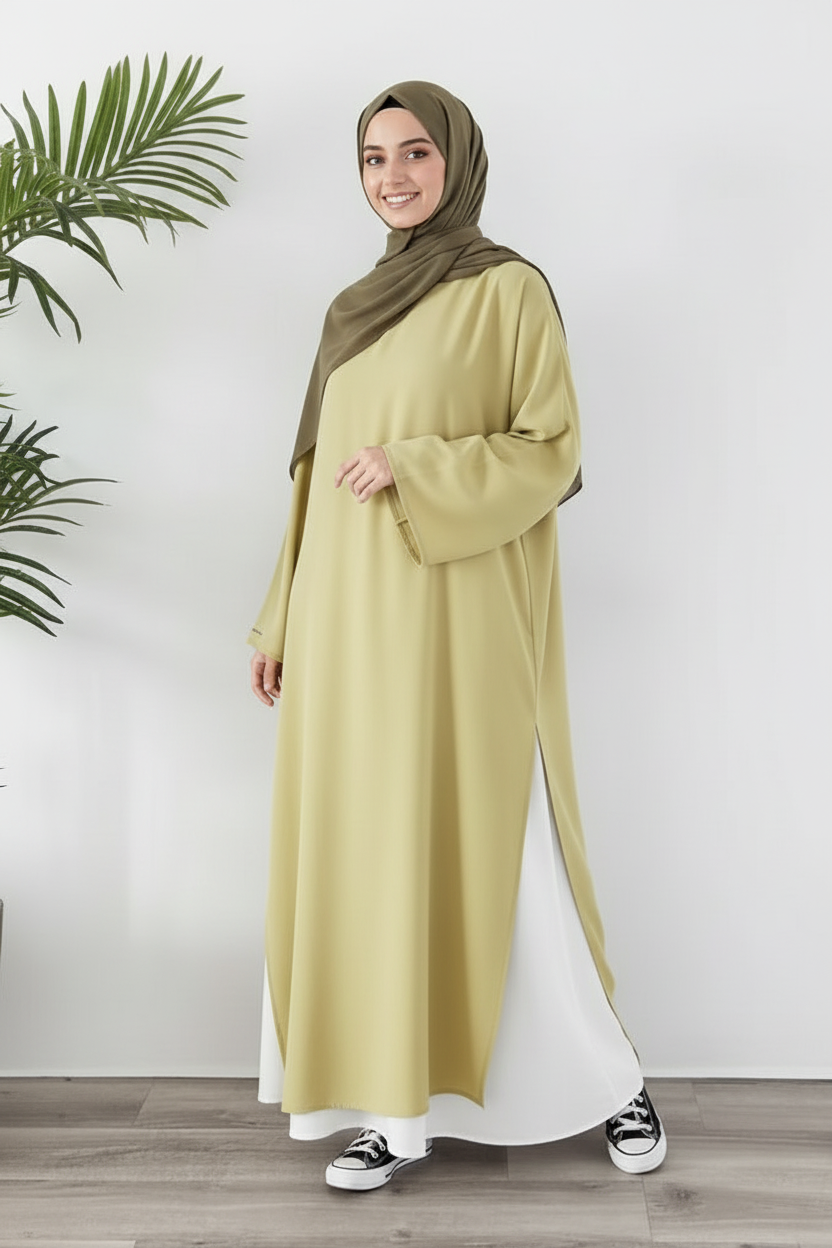 Tunique Longue avec jupe large Beige