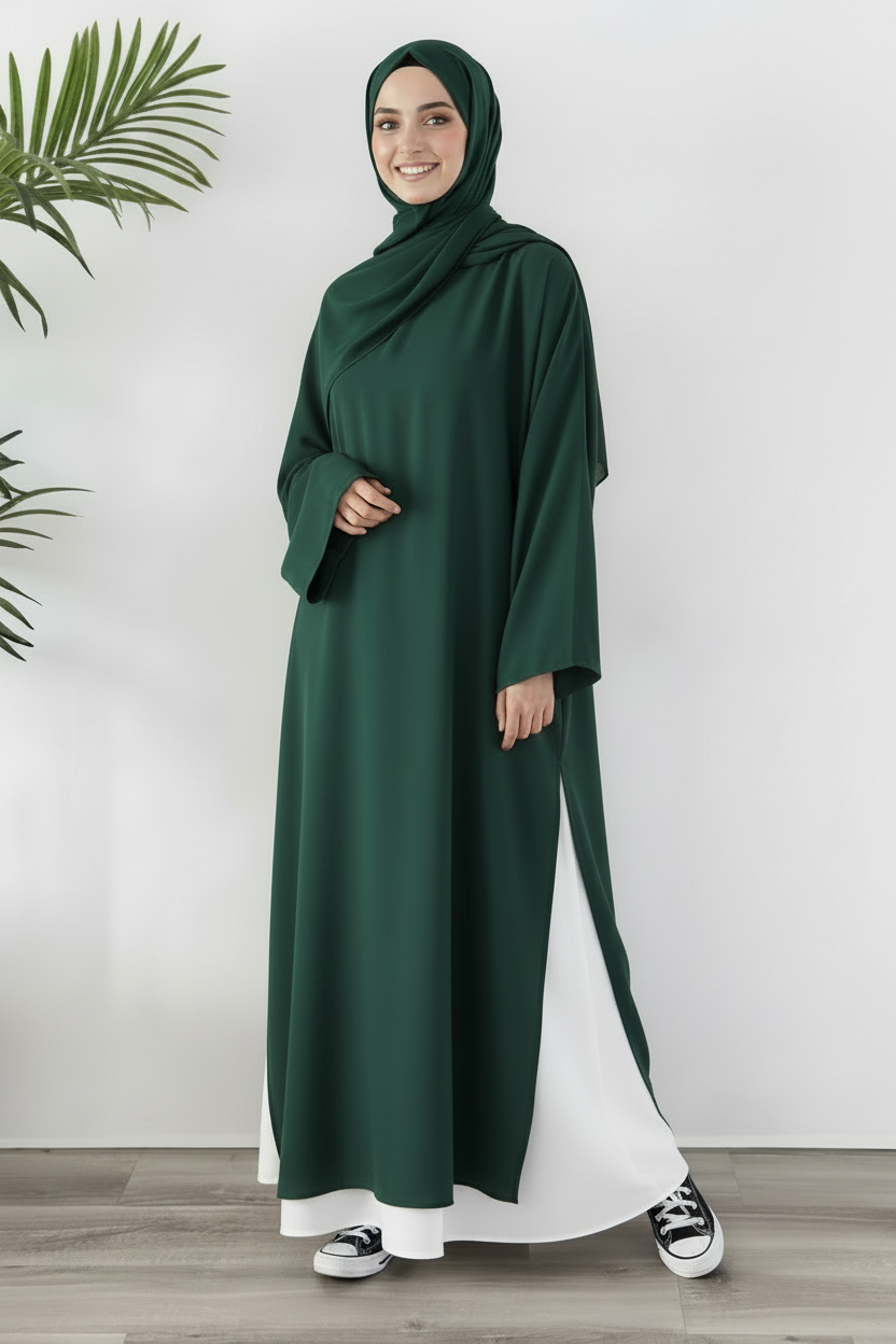 Tunique Longue avec jupe large Vert Bouteille