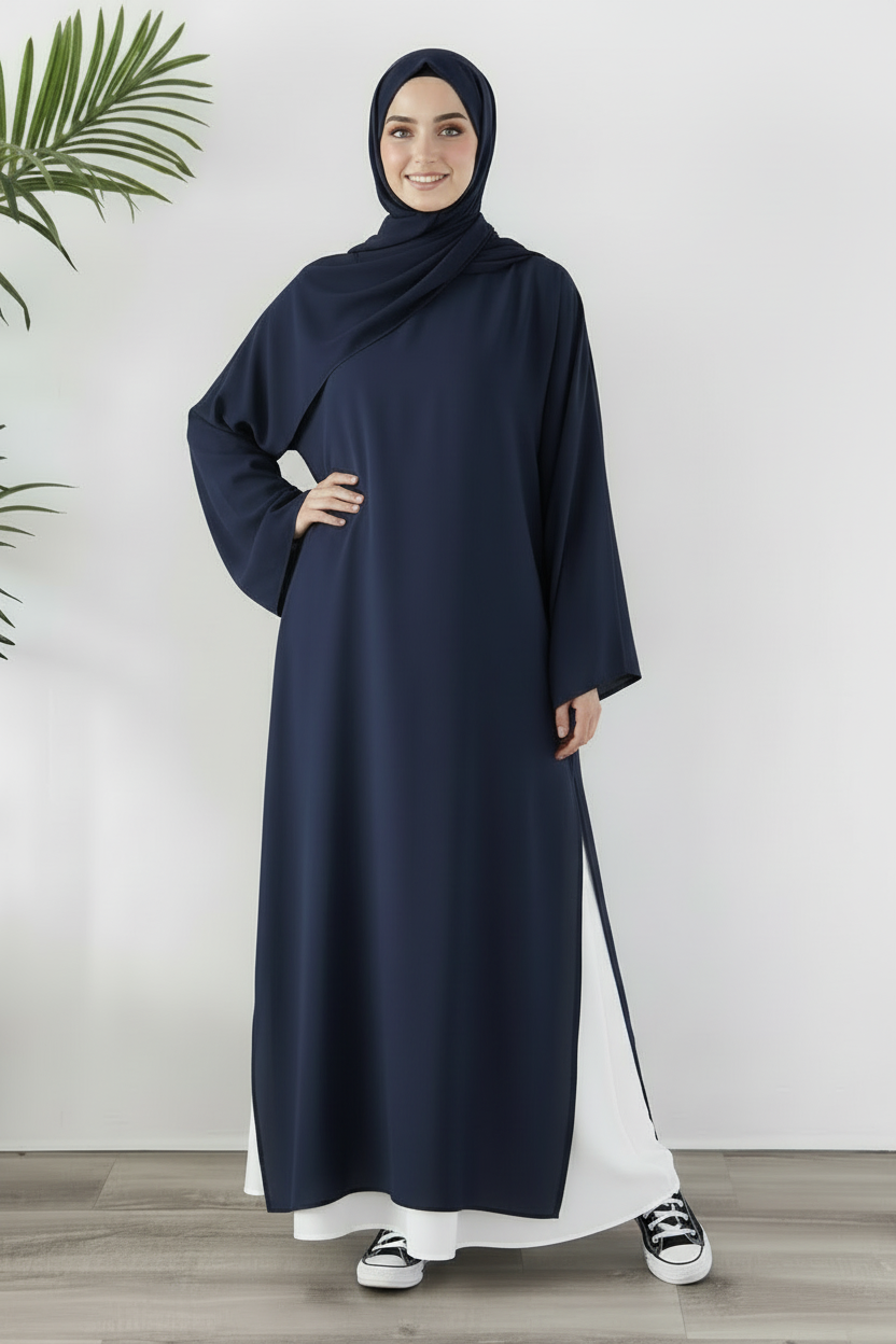 Tunique Longue avec jupe large Bleu Nuit