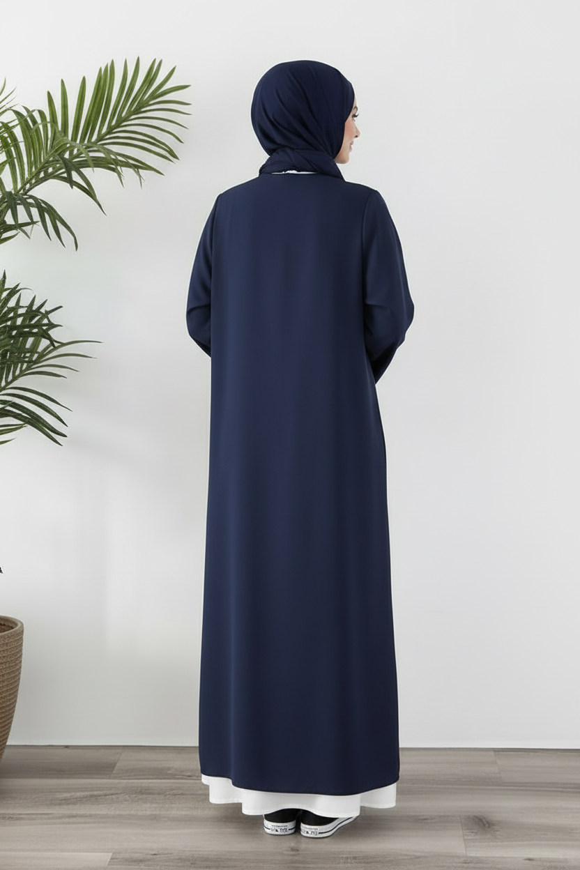 Tunique Longue avec jupe large Bleu Nuit