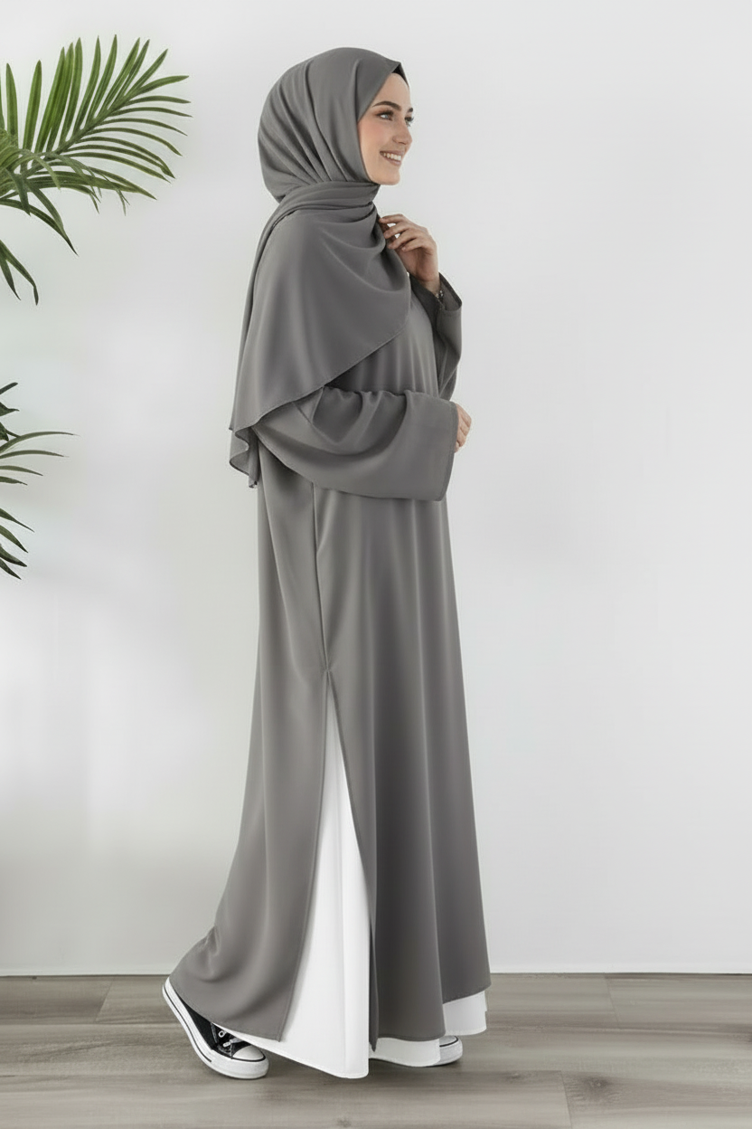 Tunique Longue avec jupe large Gris clair