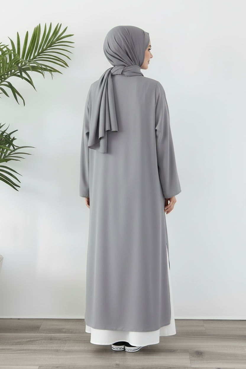 Tunique Longue avec jupe large Gris clair