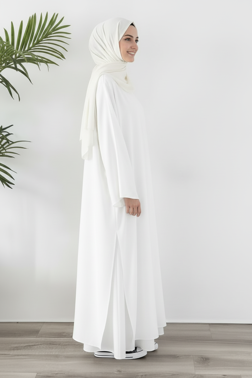 Tunique Longue avec jupe large Blanc