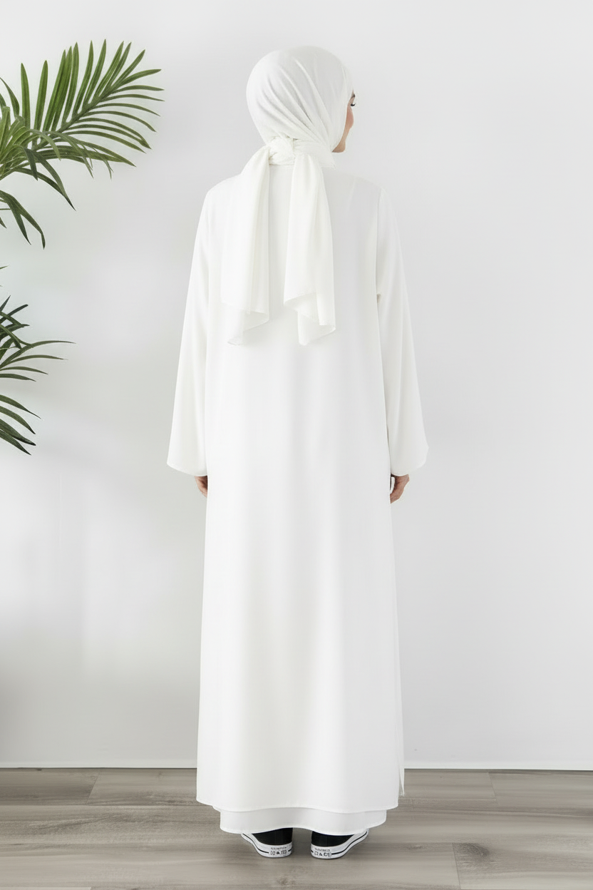 Tunique Longue avec jupe large Blanc