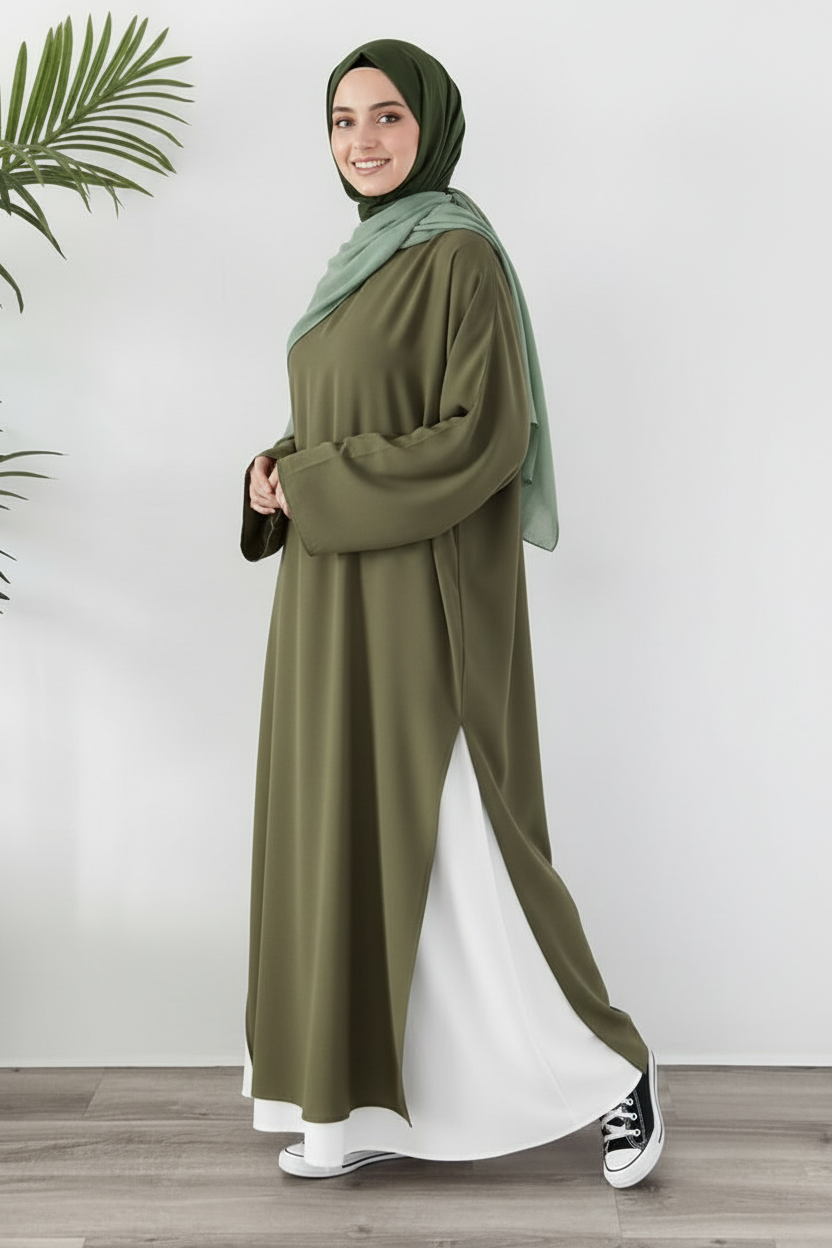 Tunique Longue avec jupe large Vert Kaki