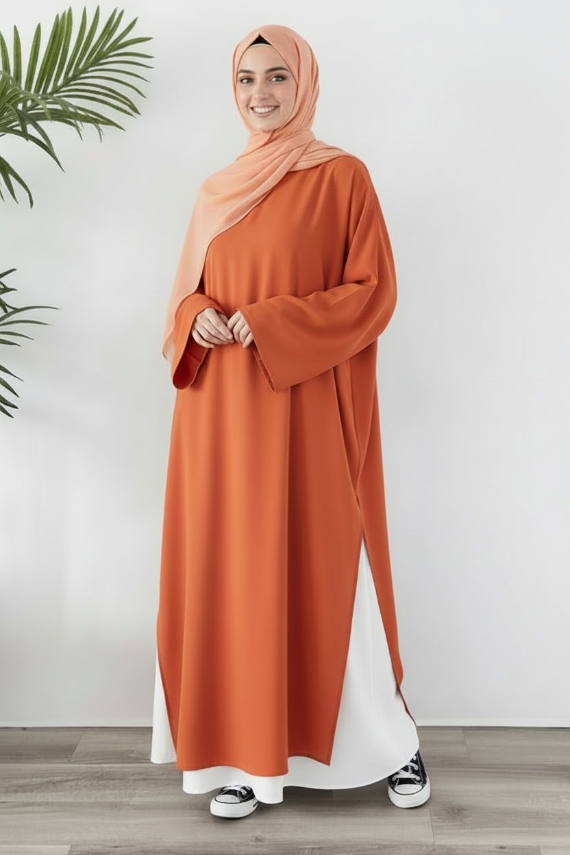 Tunique Longue avec jupe large Abricot