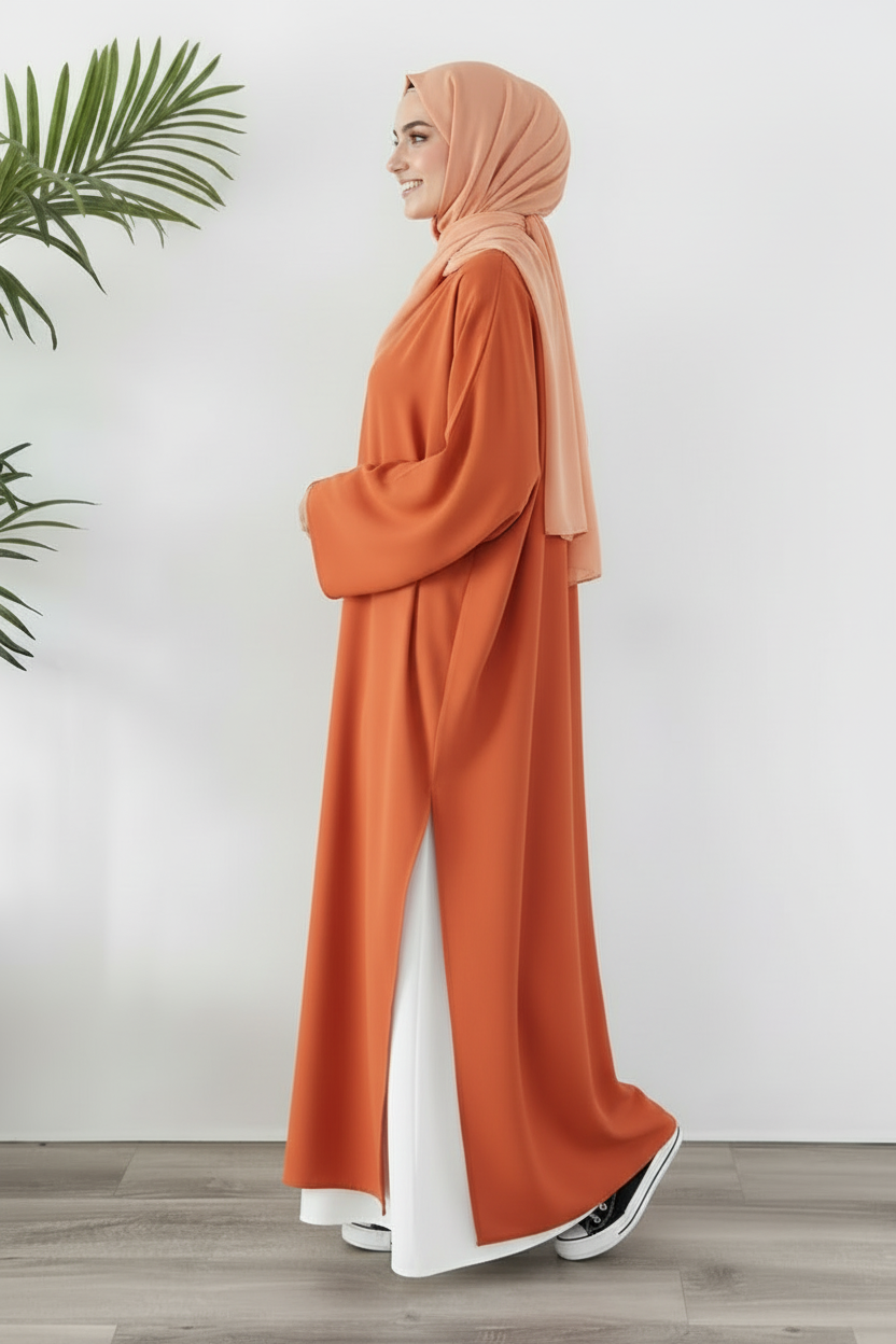 Tunique Longue avec jupe large Rouge Brique