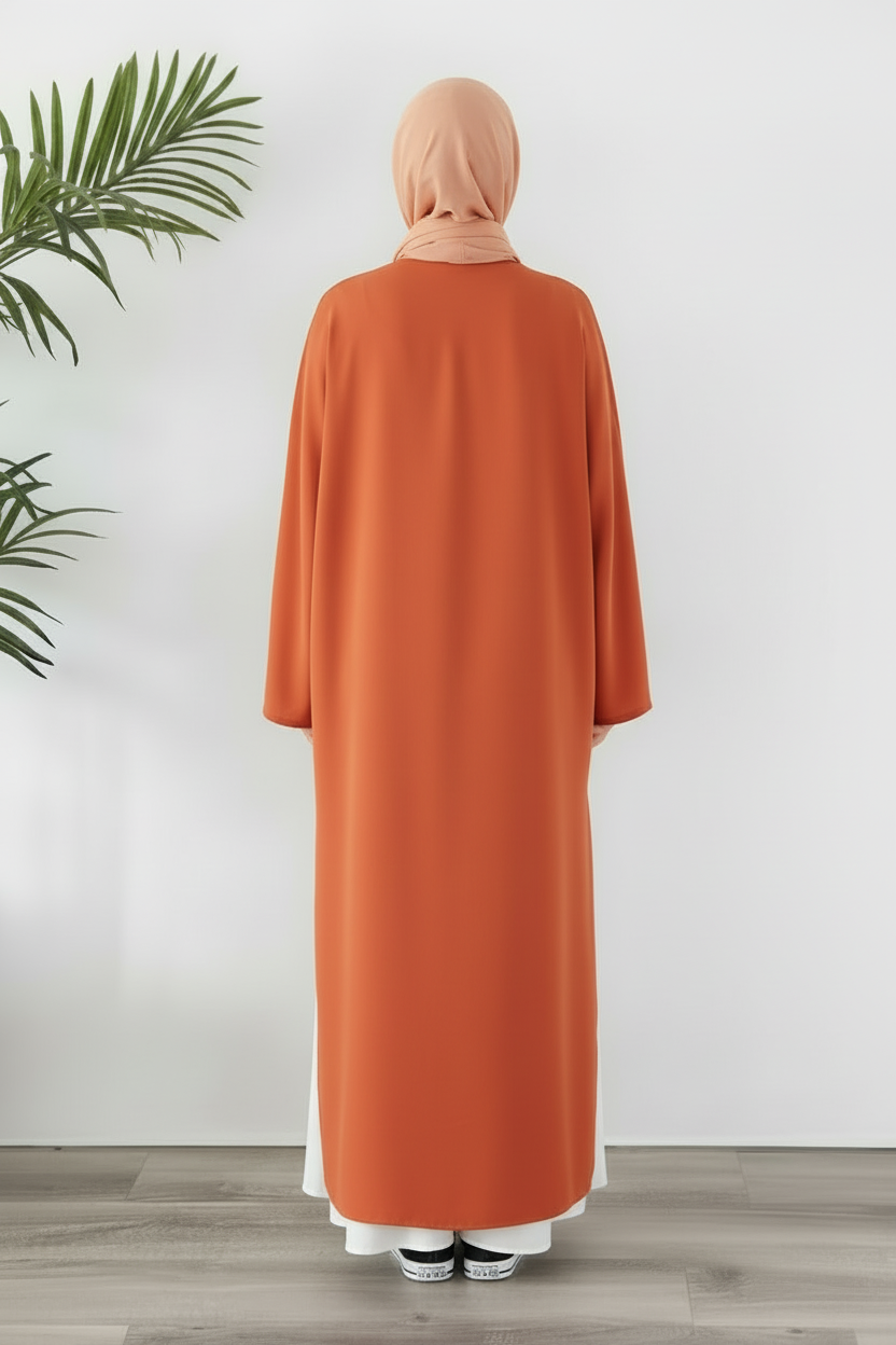 Tunique Longue avec jupe large Rouge Brique