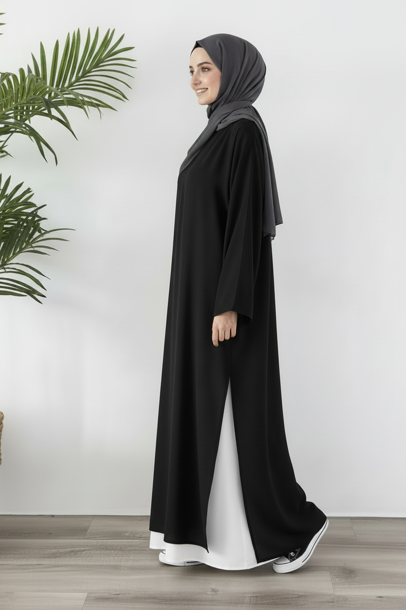 Tunique Longue avec jupe large Noir