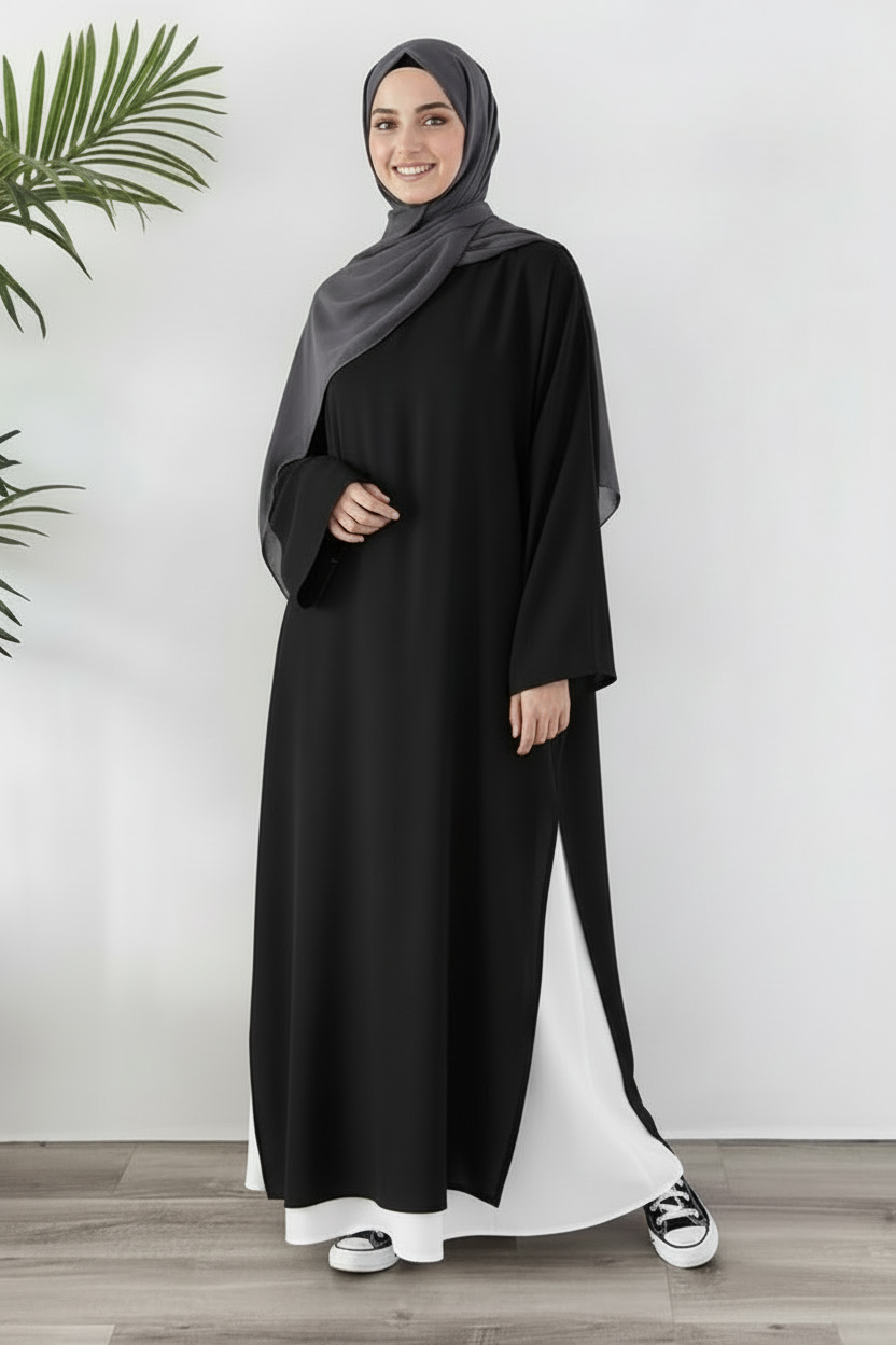 Tunique Longue avec jupe large Noir