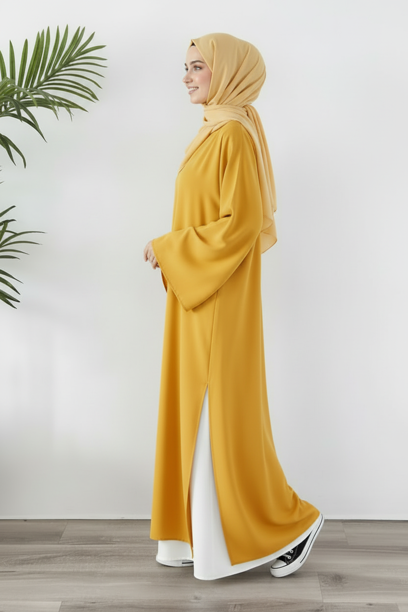 Tunique Longue avec jupe large Moutarde