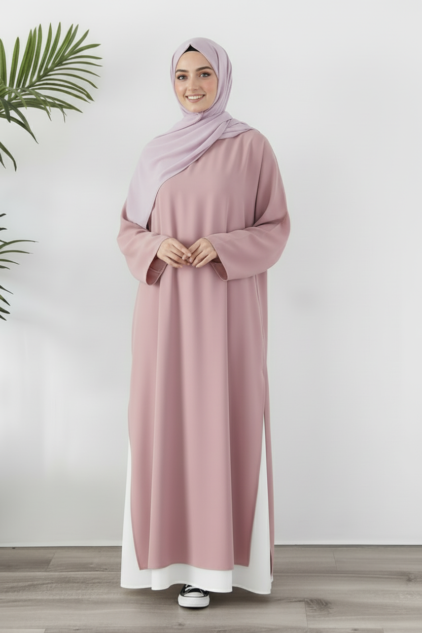 Tunique Longue avec jupe large Blanche