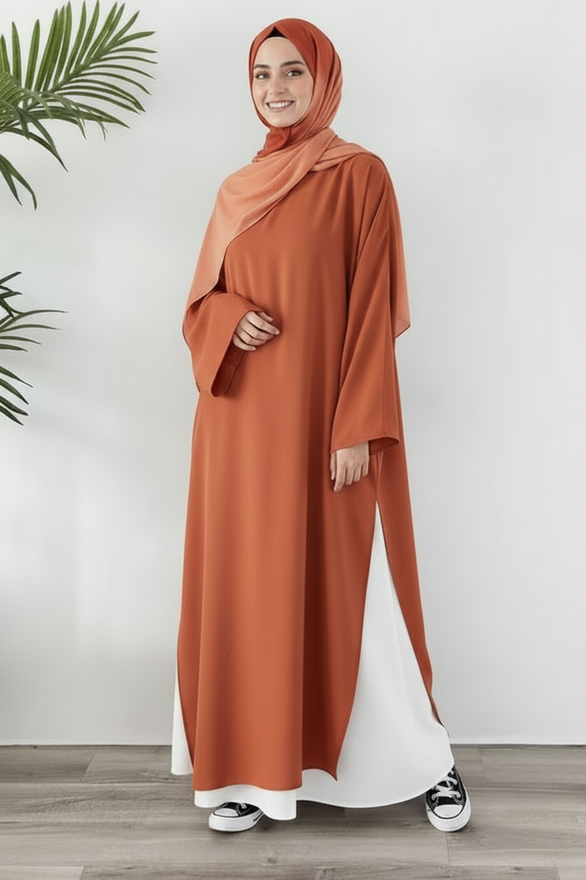 Tunique Longue avec jupe large Abricot
