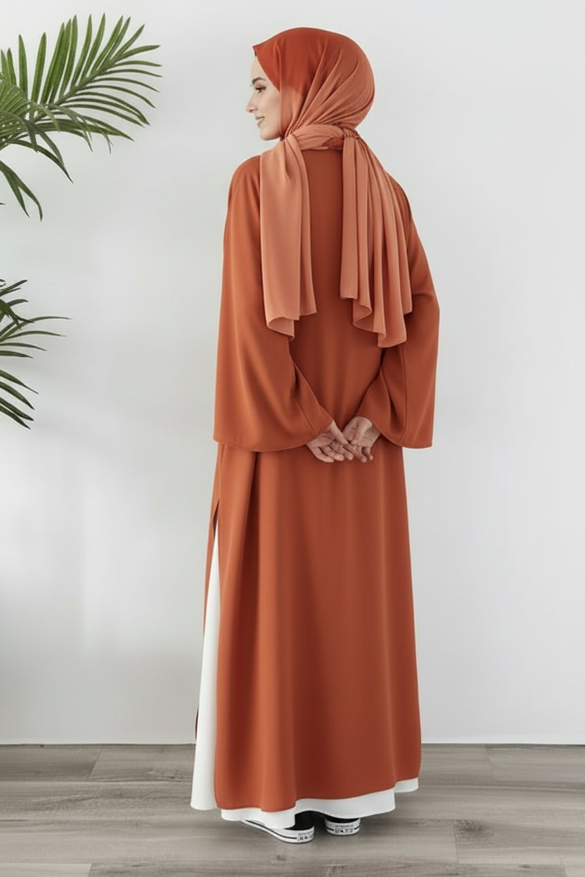 Tunique Longue avec jupe large Abricot