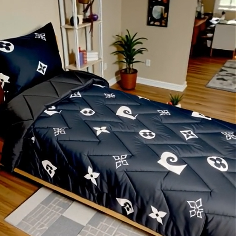 طقم كوات لسرير فردي ونصف، 3 قطع، لحاف بوجهين ورسوم عصرية