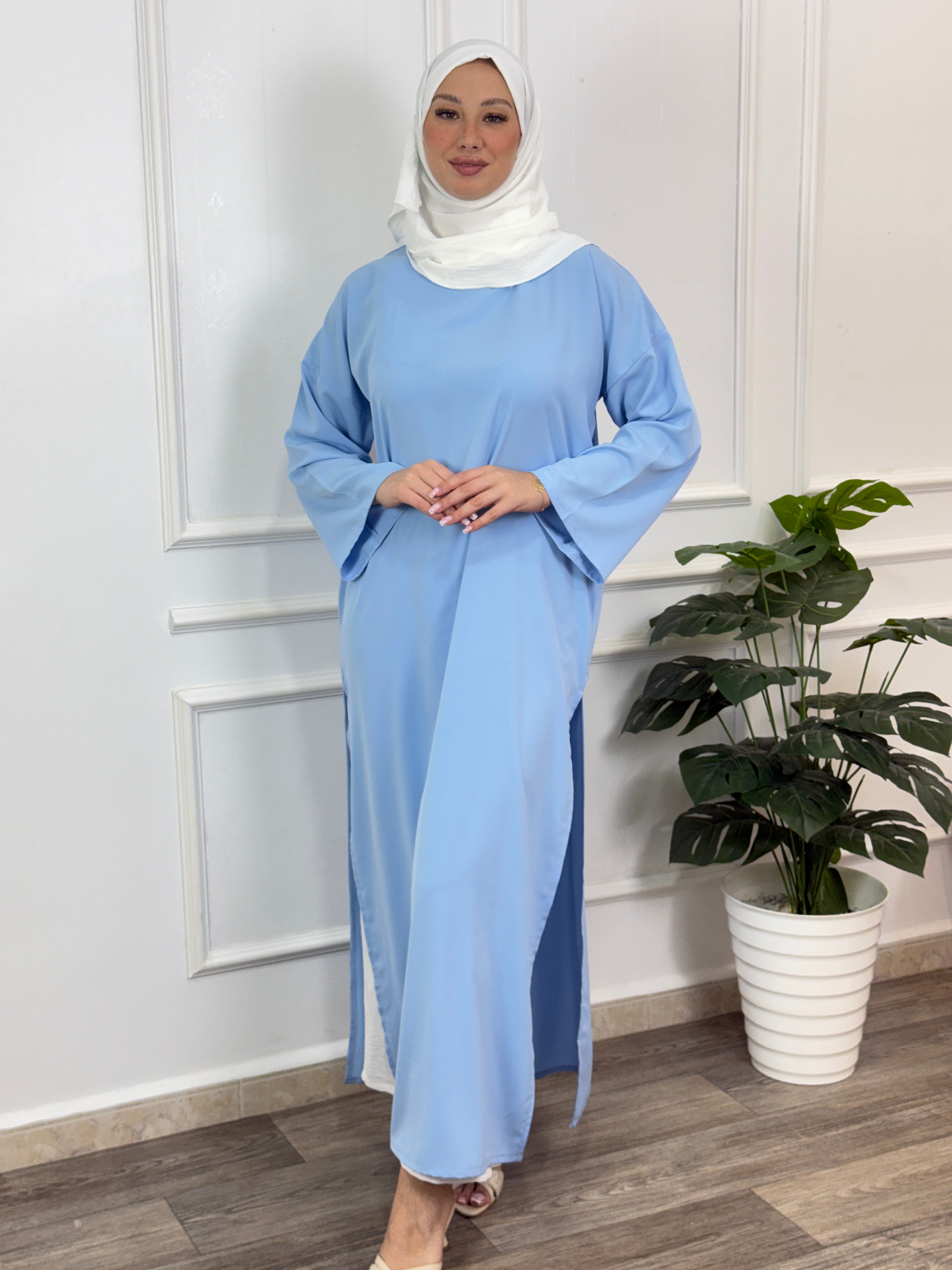 Tunique longue Crêpe Fluide et son pantalon large