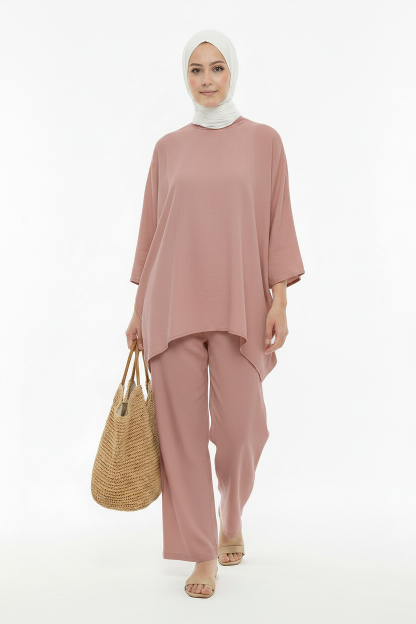 طقم لينان أوفرسايز Ensemble lin oversized
