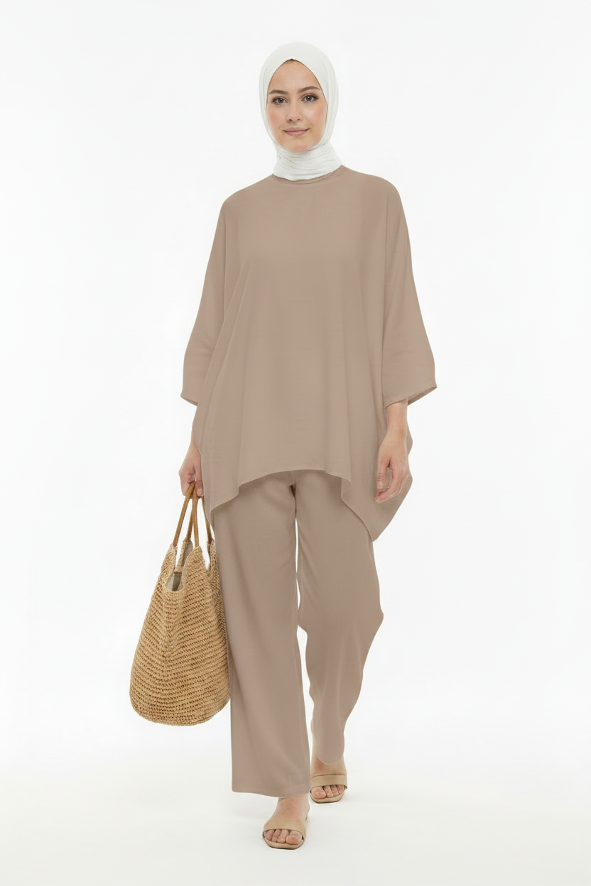 طقم لينان أوفرسايز Ensemble lin oversized