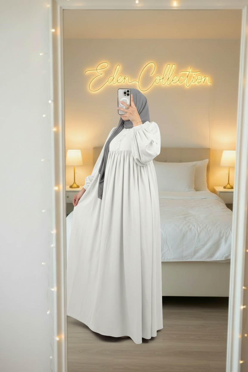 Robe Crépe Boutons Empire