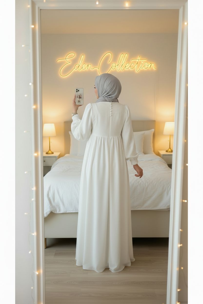 Robe Crépe Boutons Empire