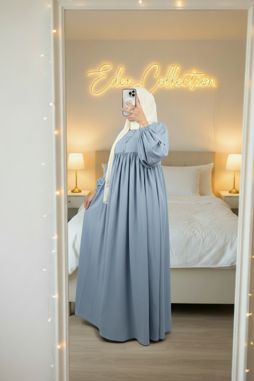 Robe Crépe Boutons Empire