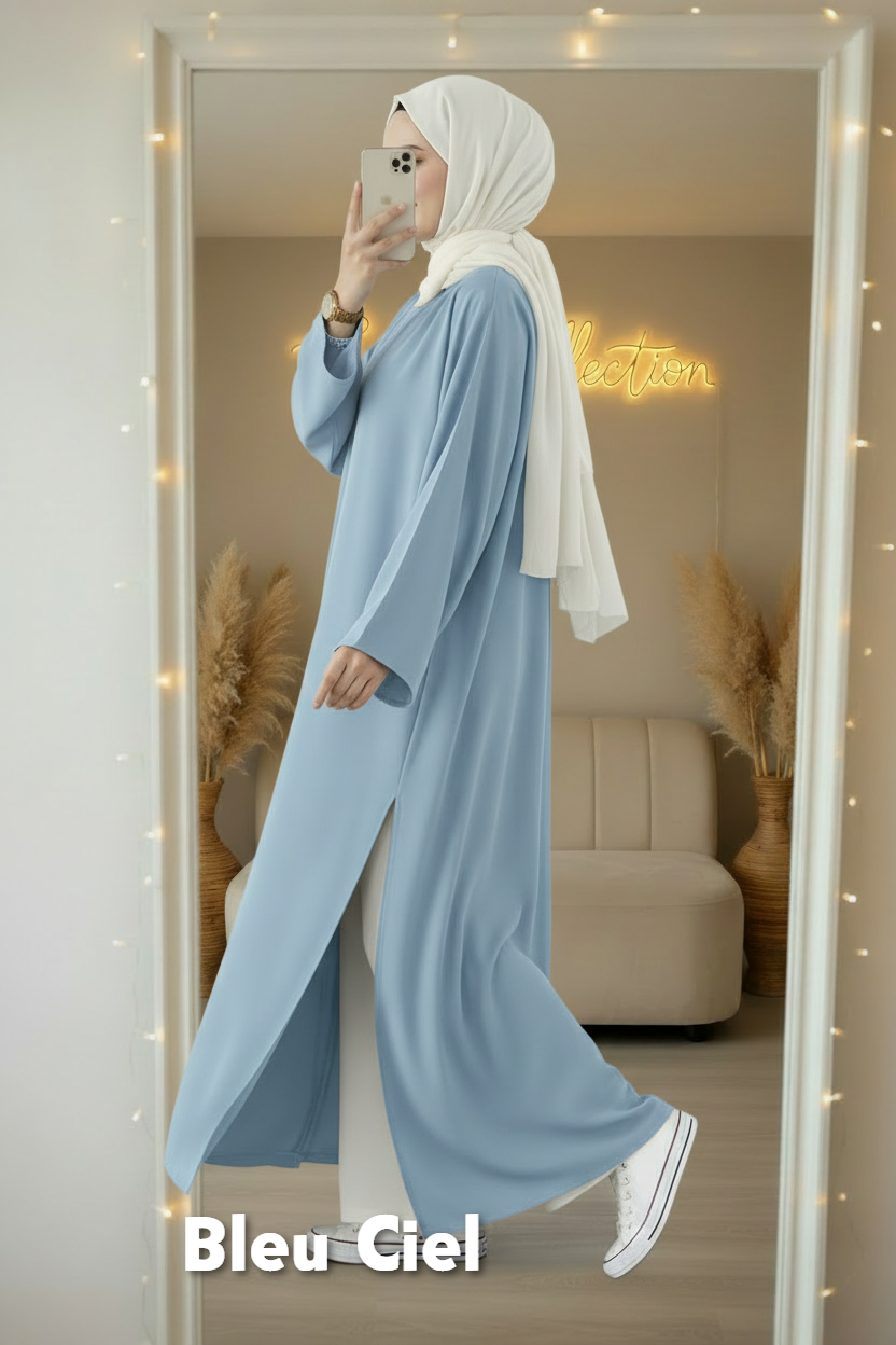 Tunique longue Crêpe Fluide et son pantalon large