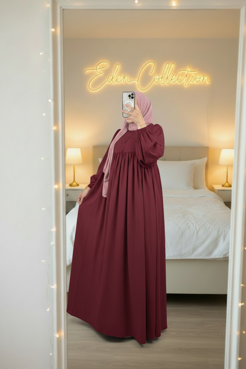 Robe Crépe Boutons Empire