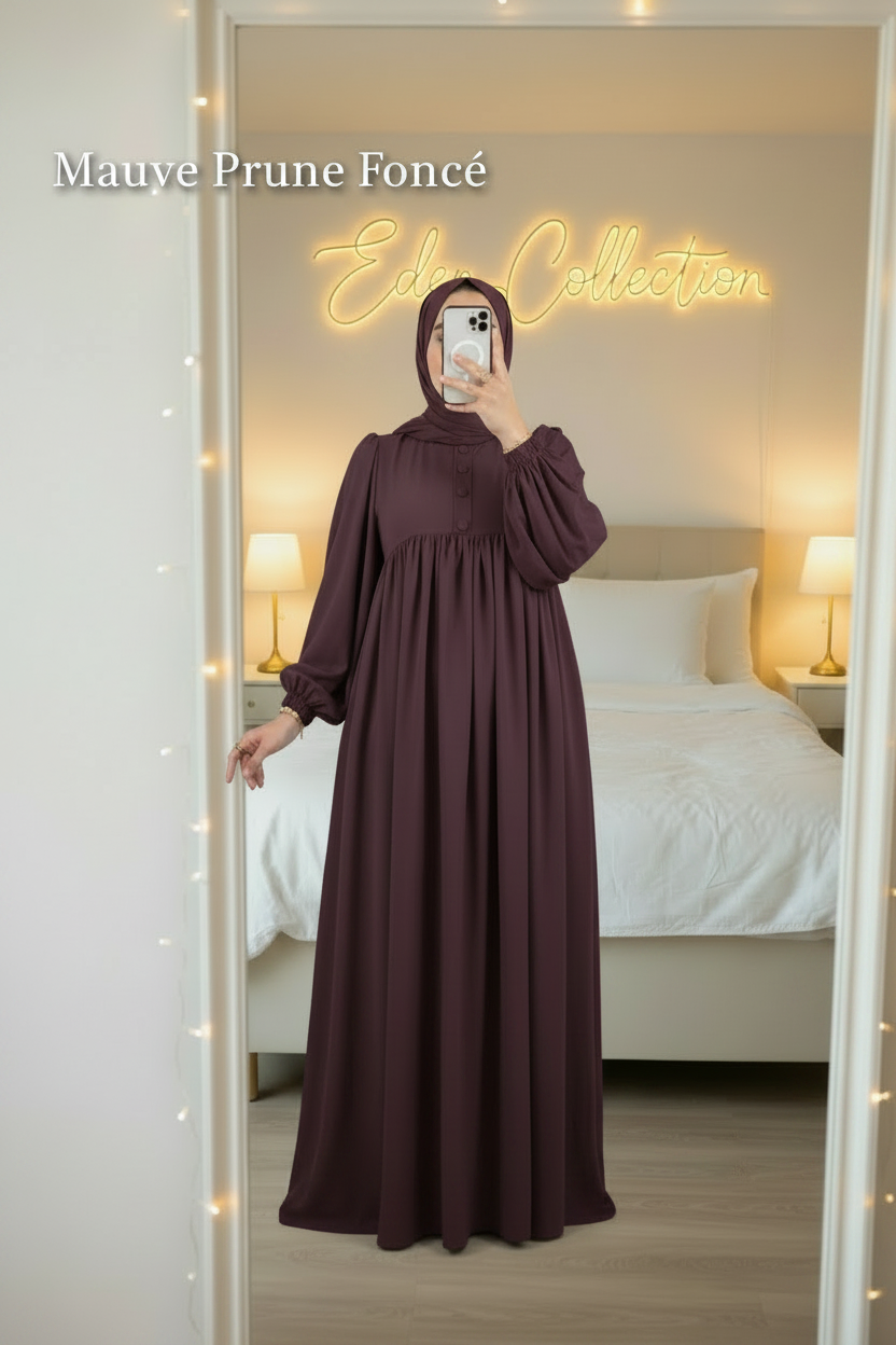 Robe Crépe Boutons Empire
