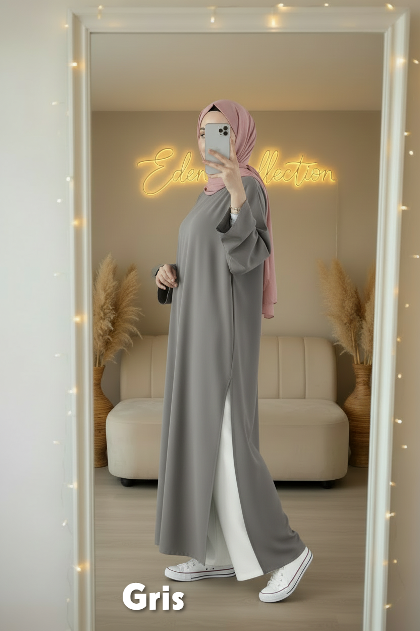 Tunique longue Crêpe Fluide et son pantalon large