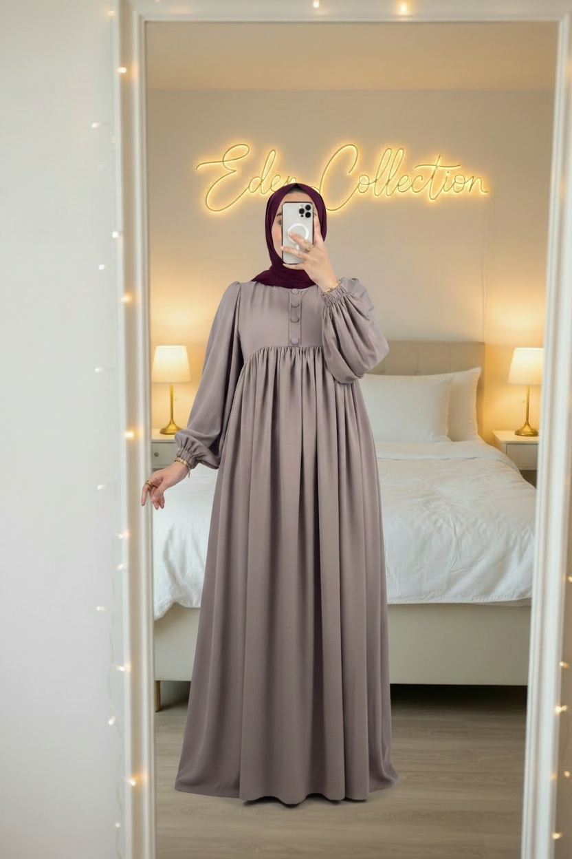 Robe Crépe Boutons Empire