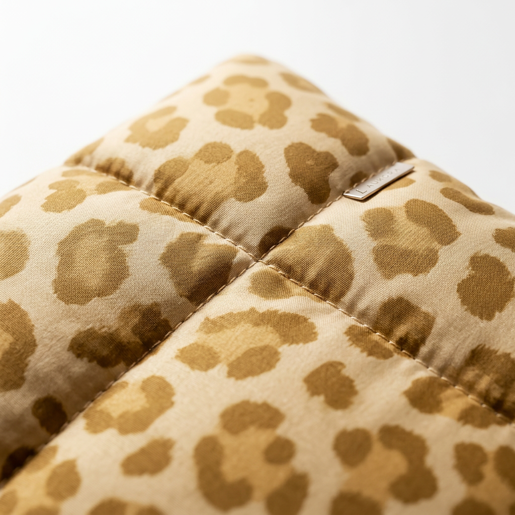 Zoom tissu leopard dore