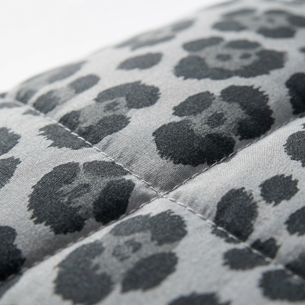 Zoom tissu leopard gris clair