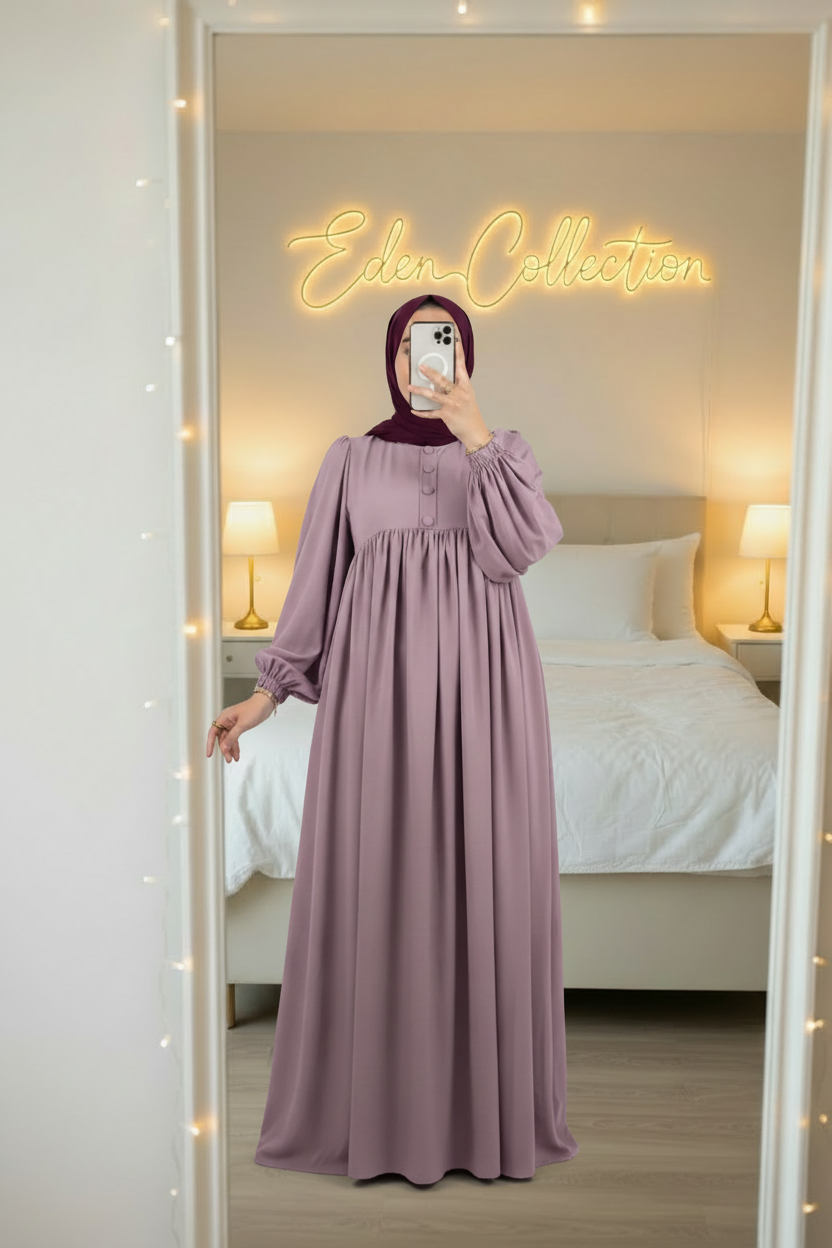 Robe Crépe Boutons Empire