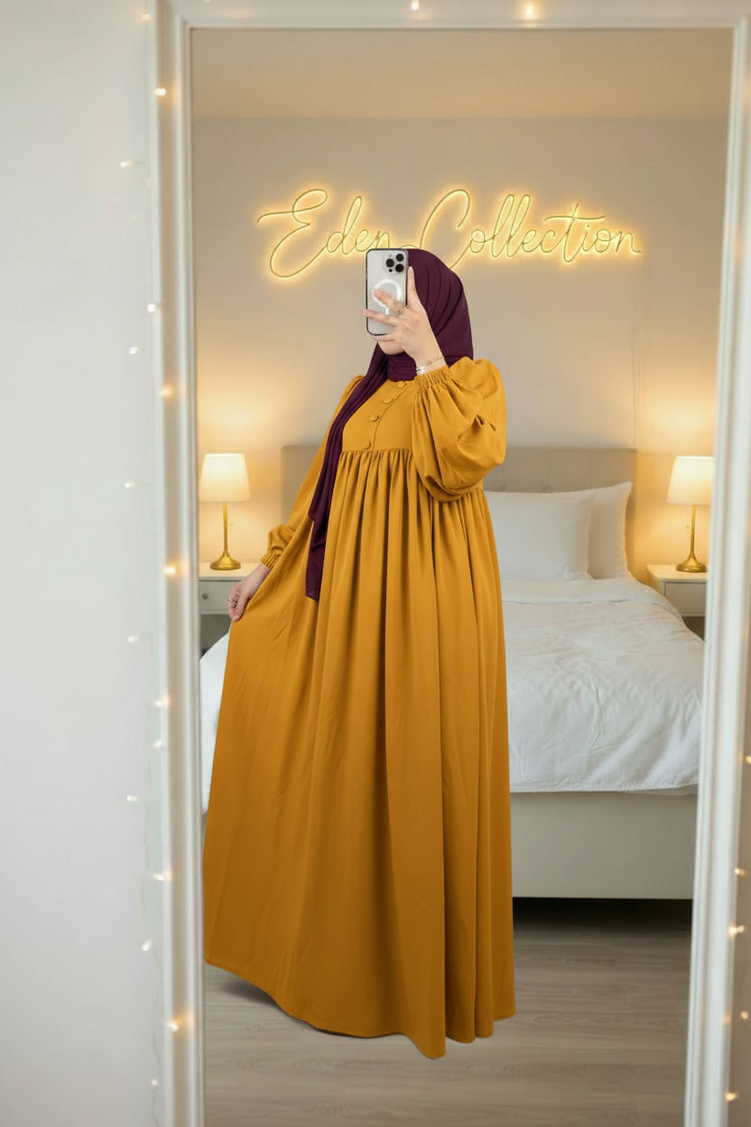 Robe Crépe Boutons Empire