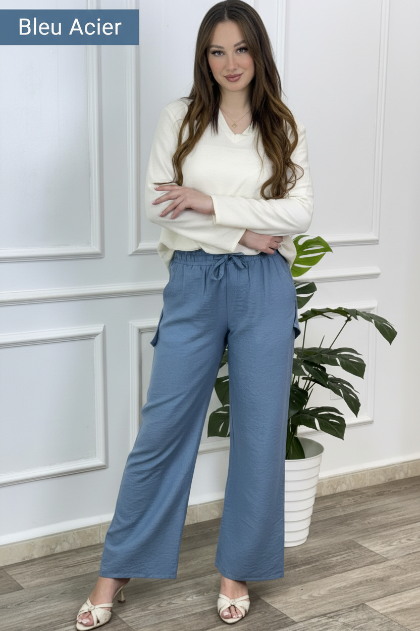 Pantalon Bleu Acier