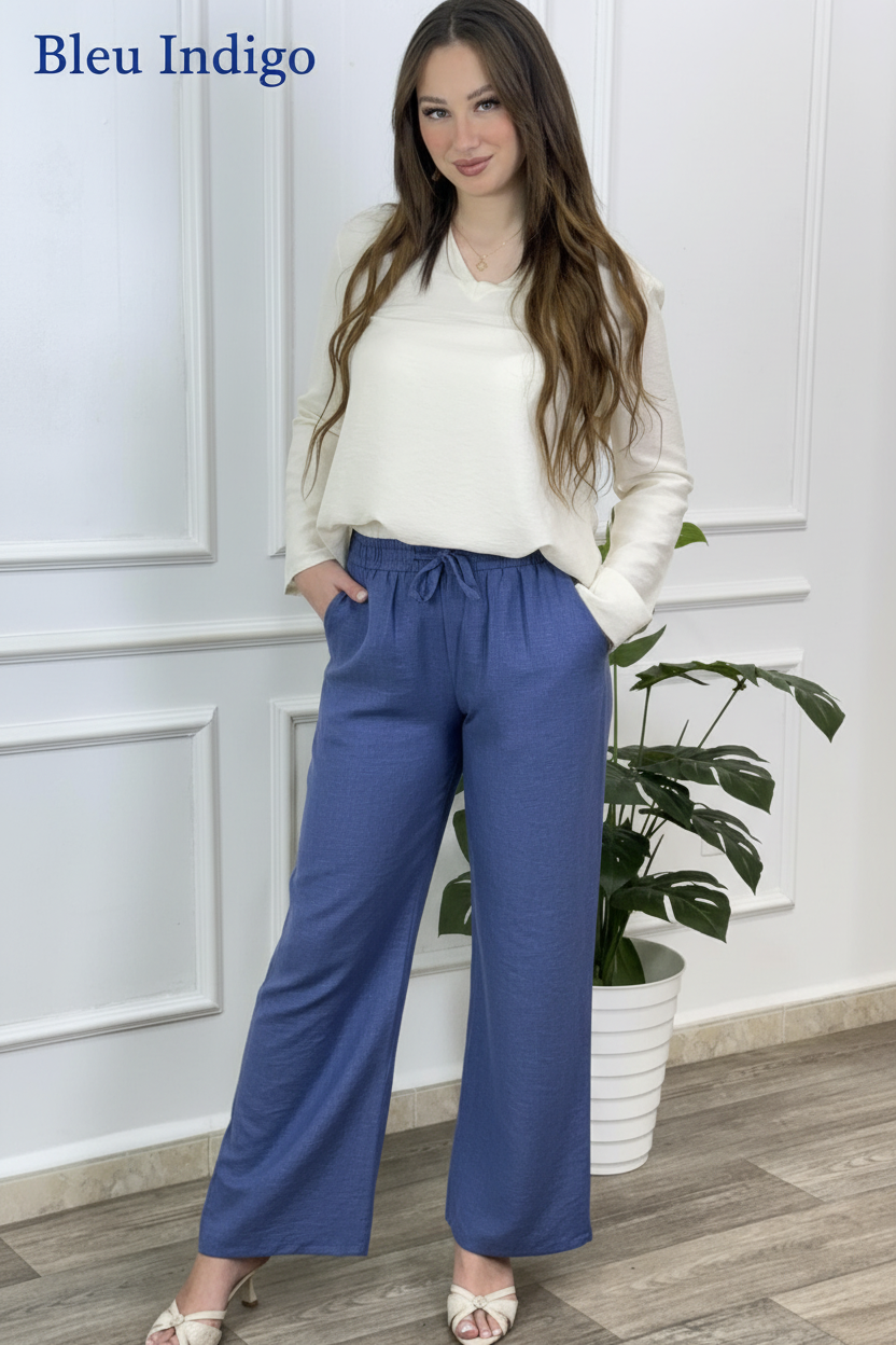 Pantalon Bleu Indigo
