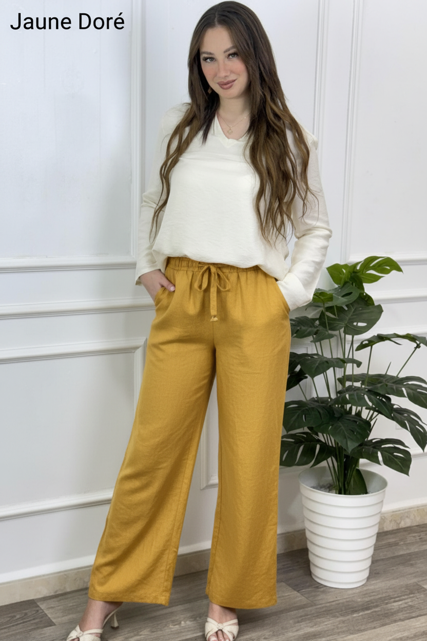 Pantalon Jaune Doré