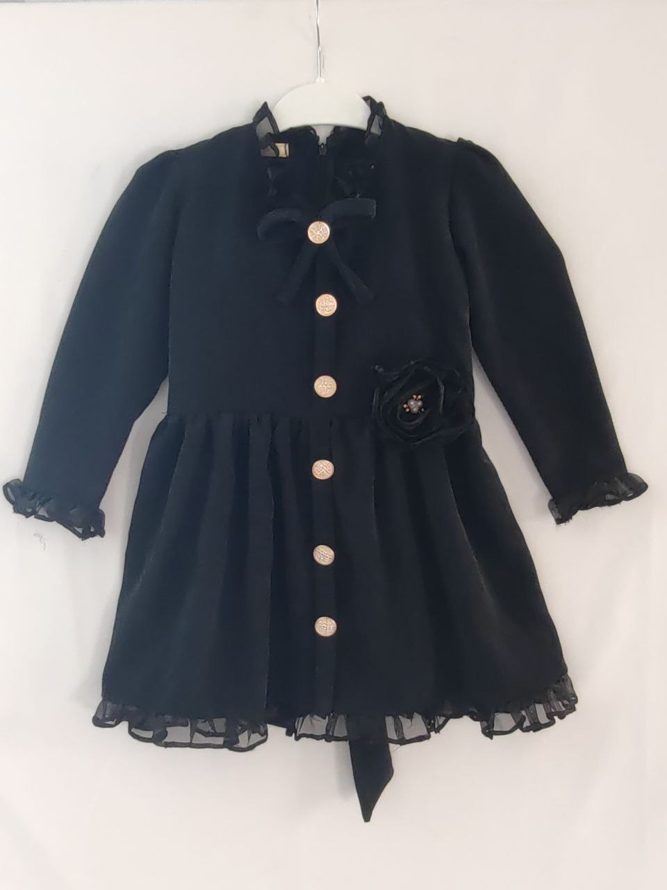 Robe fillette velour dentelle