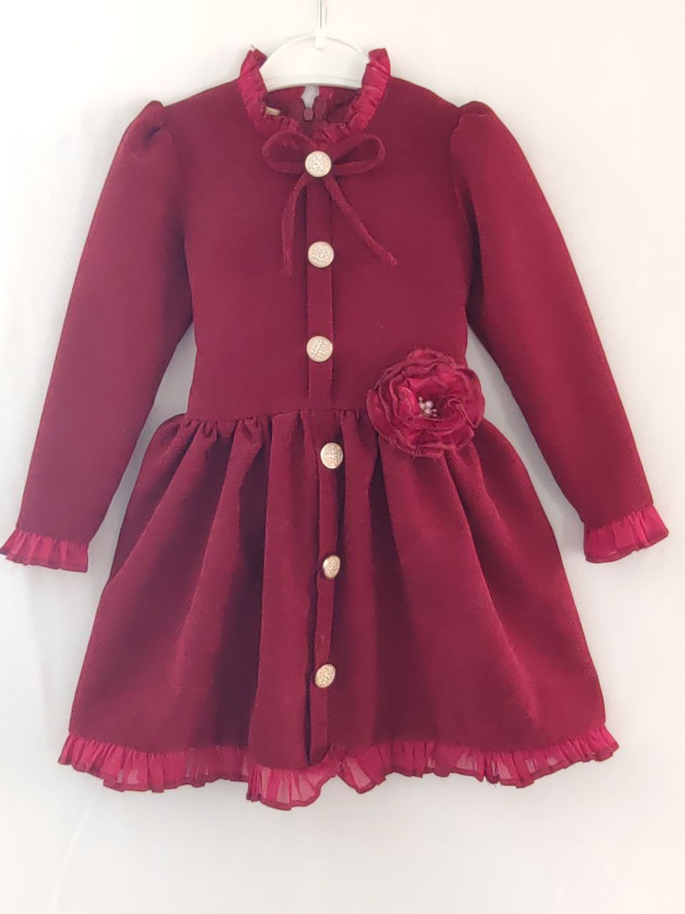 Robe fillette velour dentelle