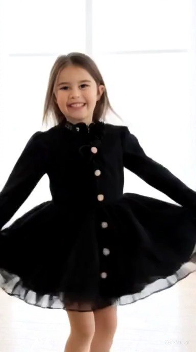 Robe fillette velour dentelle Rouge-Noire