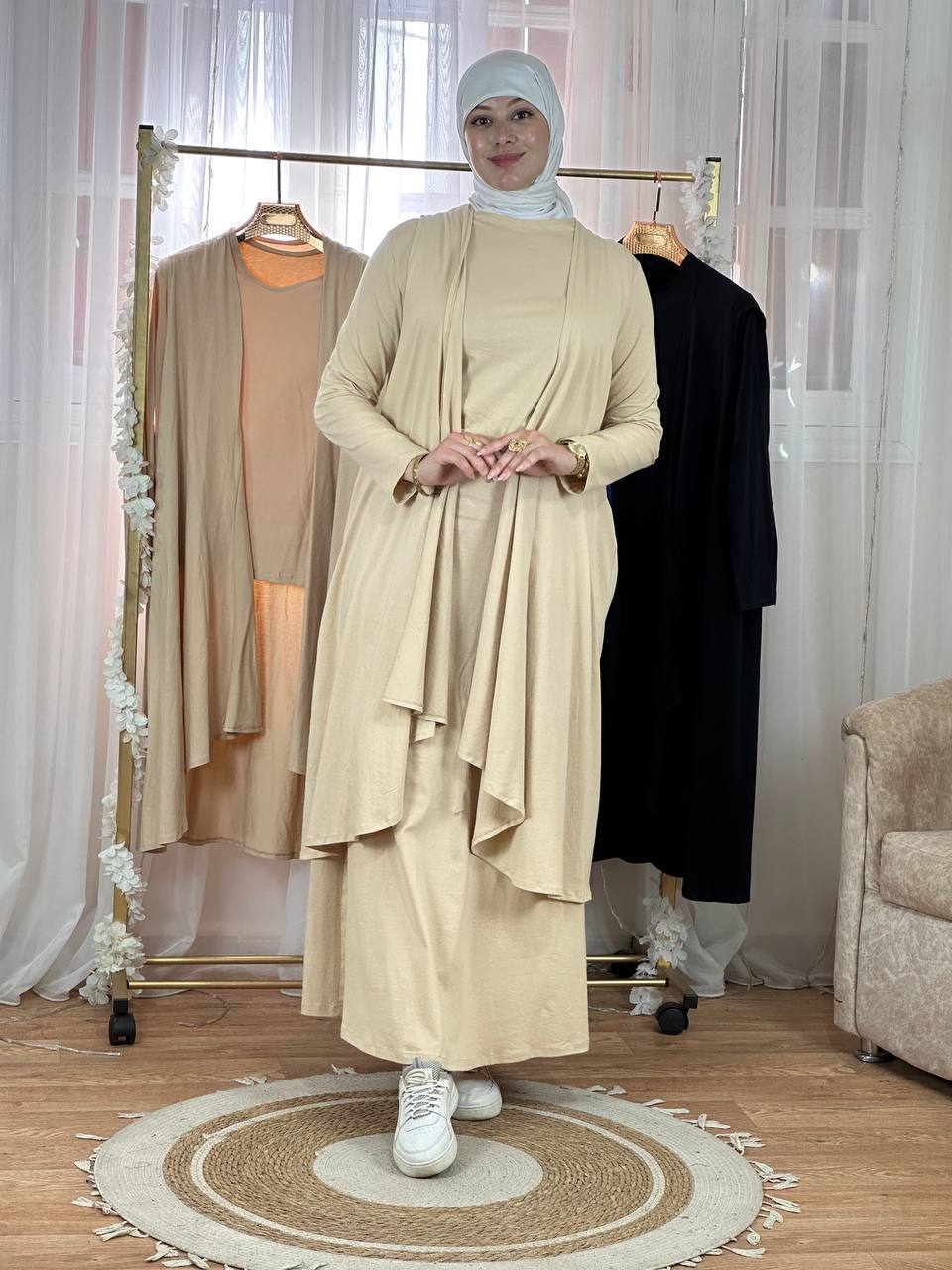 Ensemble gilet-robe coton 100%