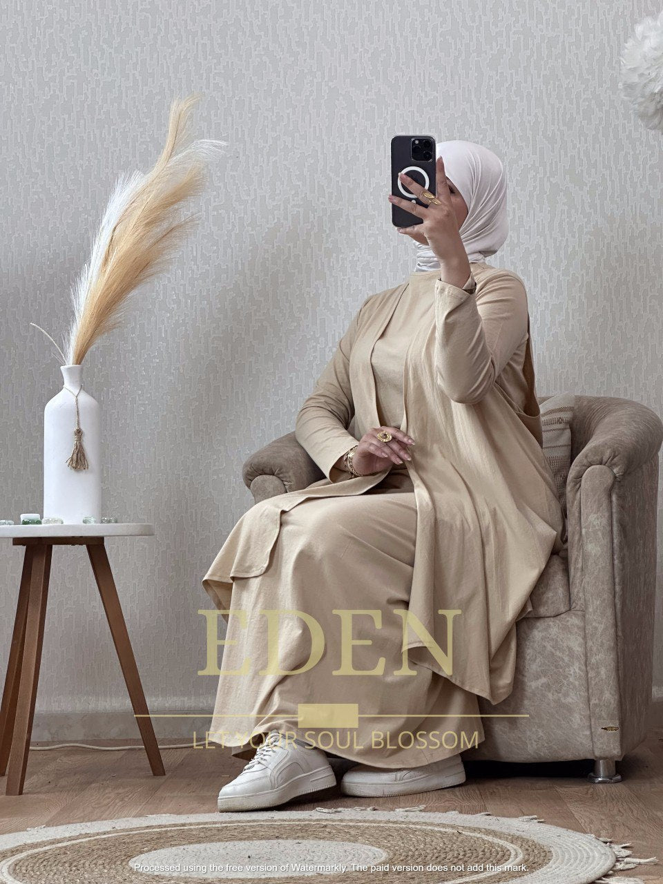 Ensemble gilet-robe coton 100%