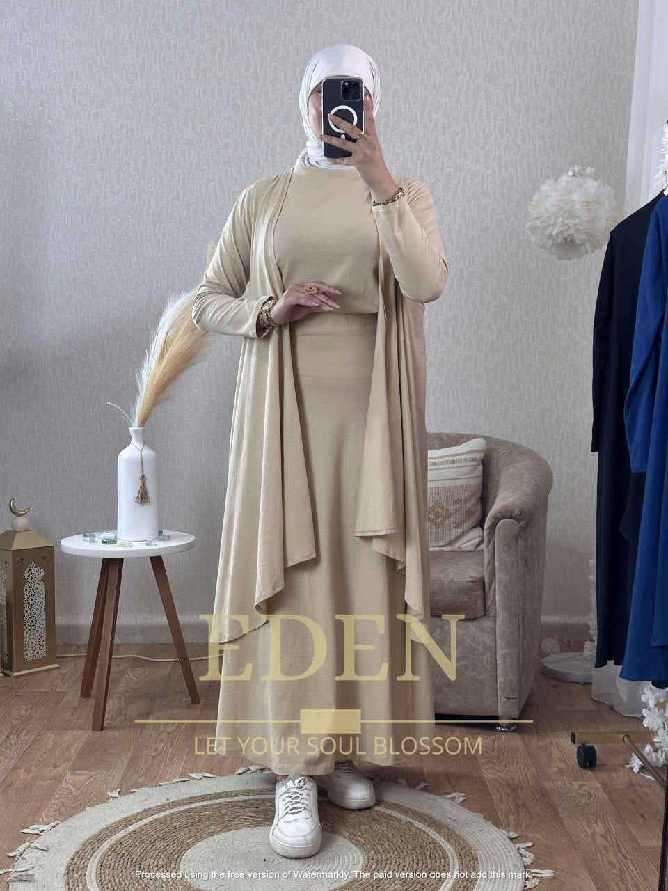 Ensemble gilet-robe coton 100%