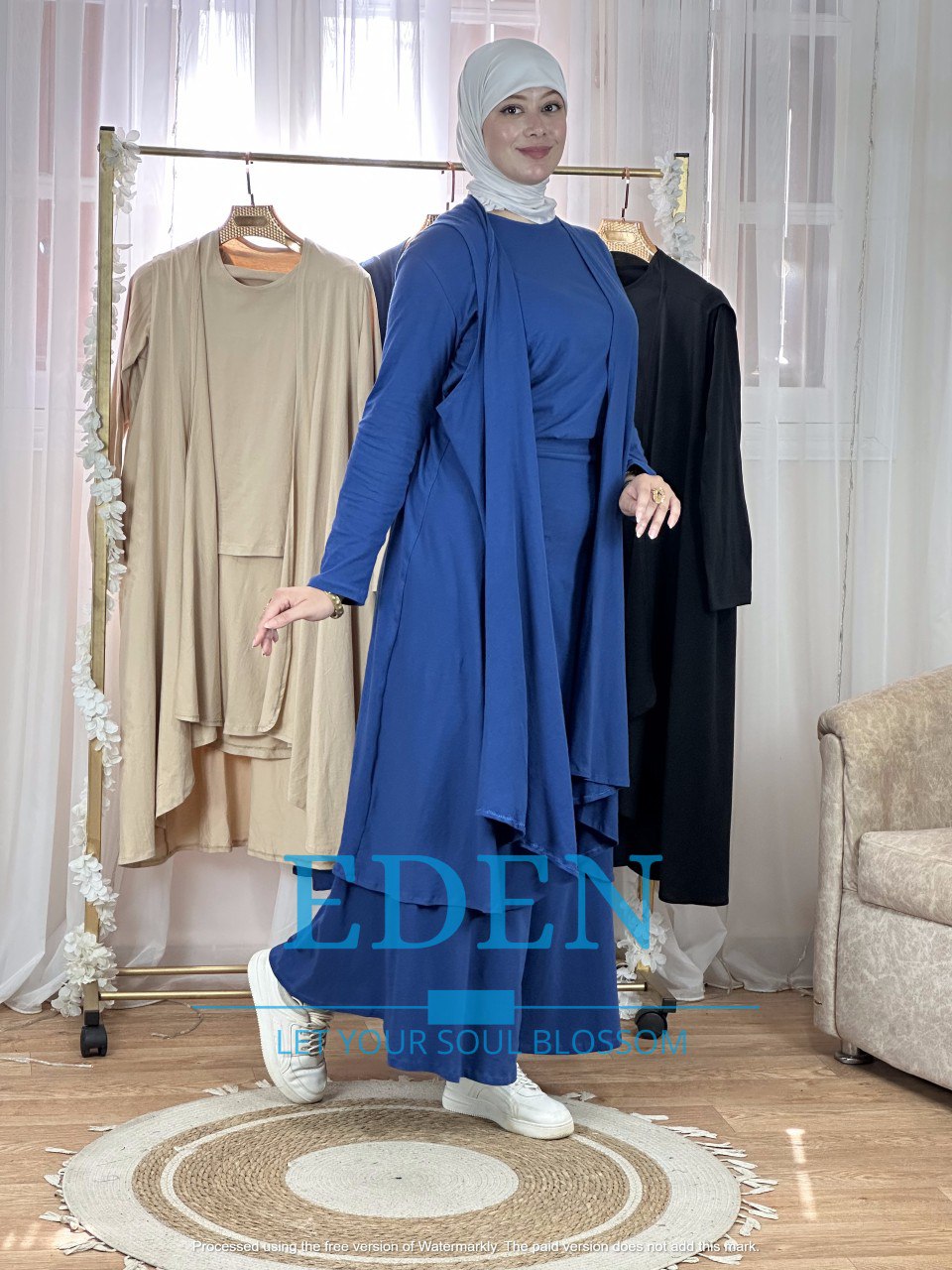 Ensemble gilet-robe coton 100%