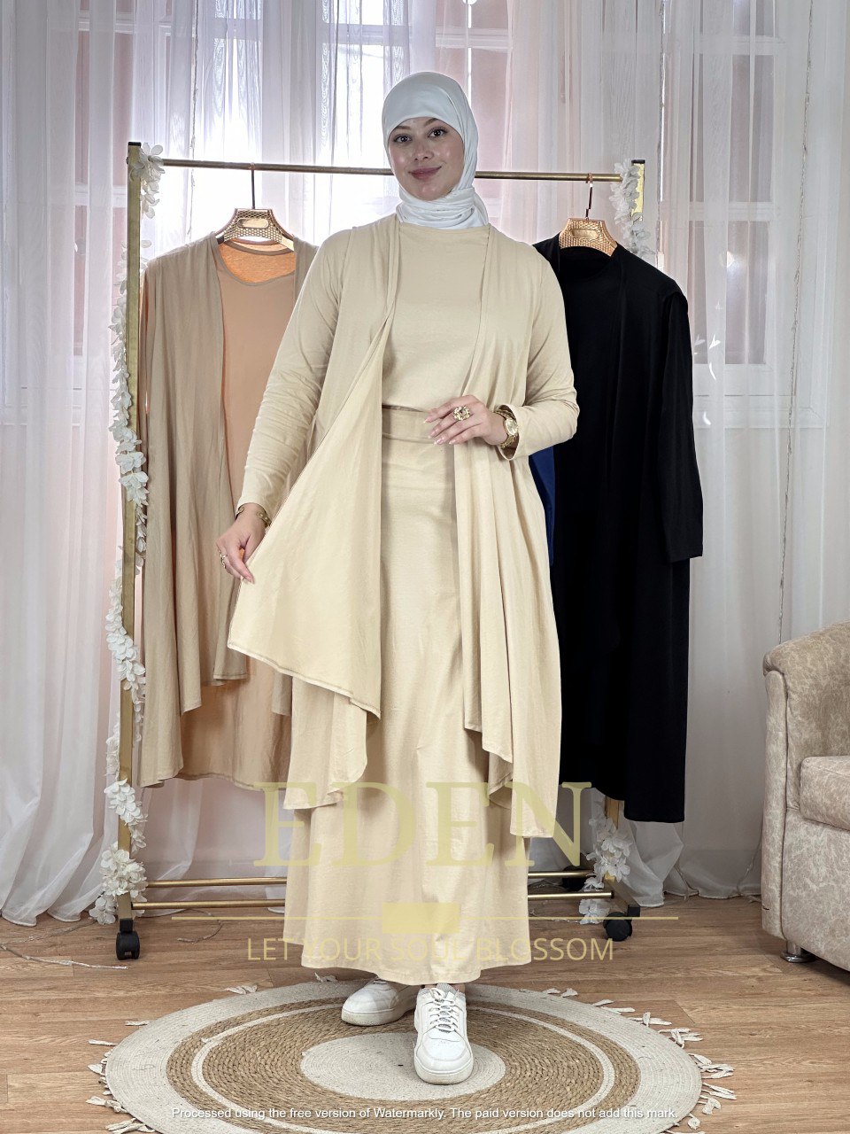 Ensemble gilet-robe coton 100%