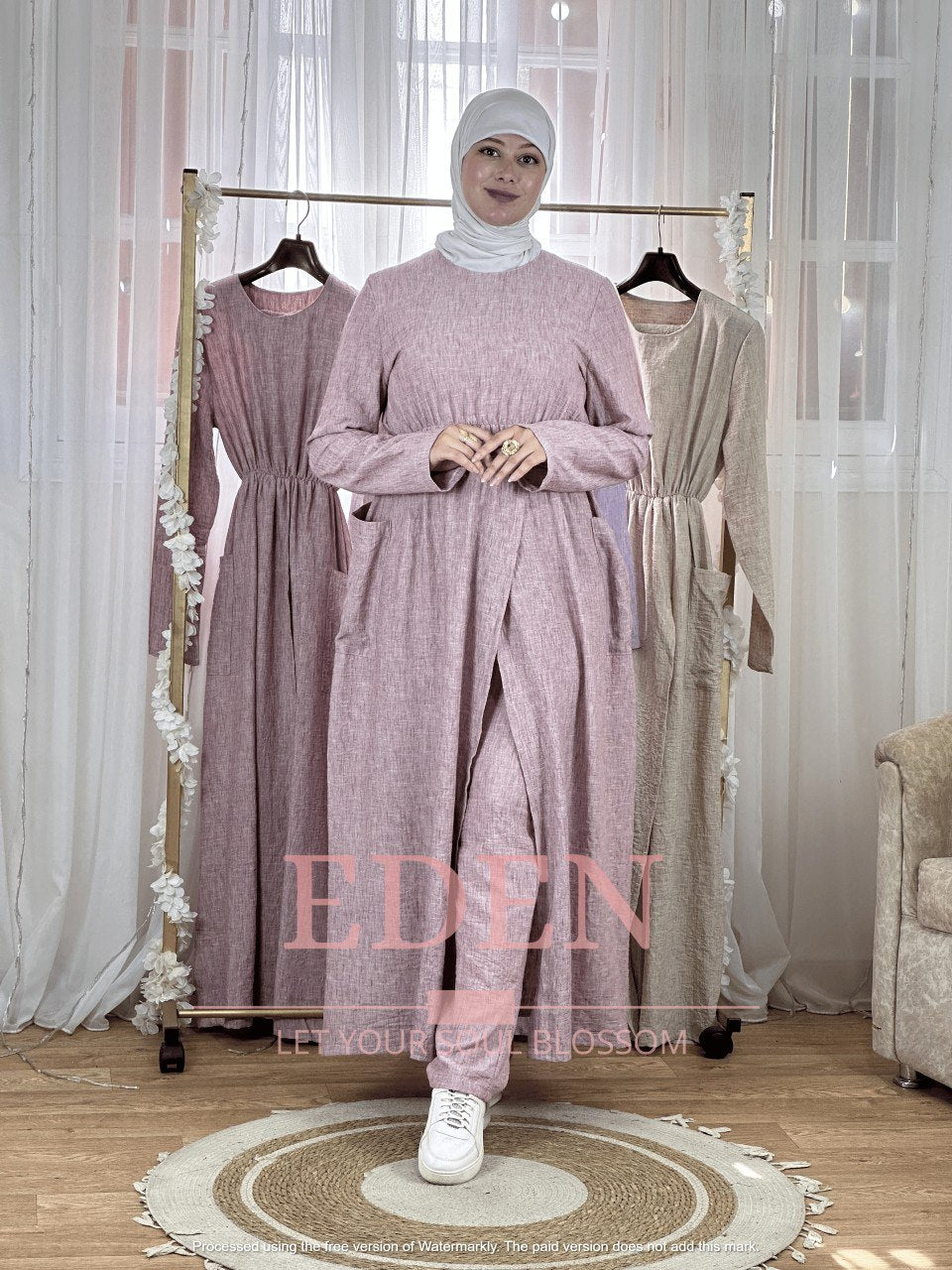 Ensemble Robe et pantalon Lin 100%