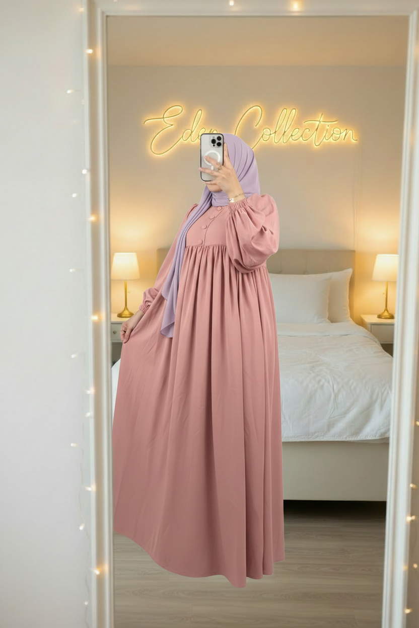 Robe Crépe Boutons Empire