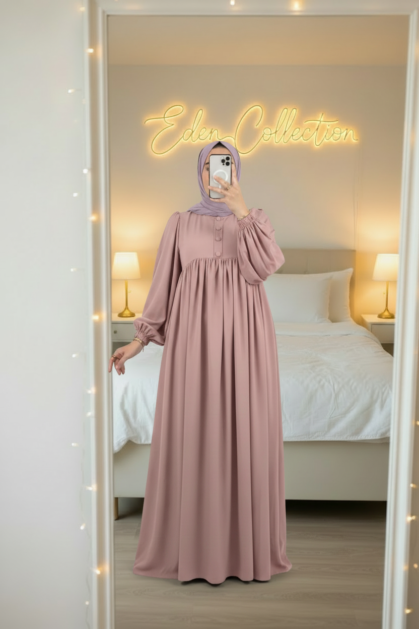 Robe Crépe Boutons Empire