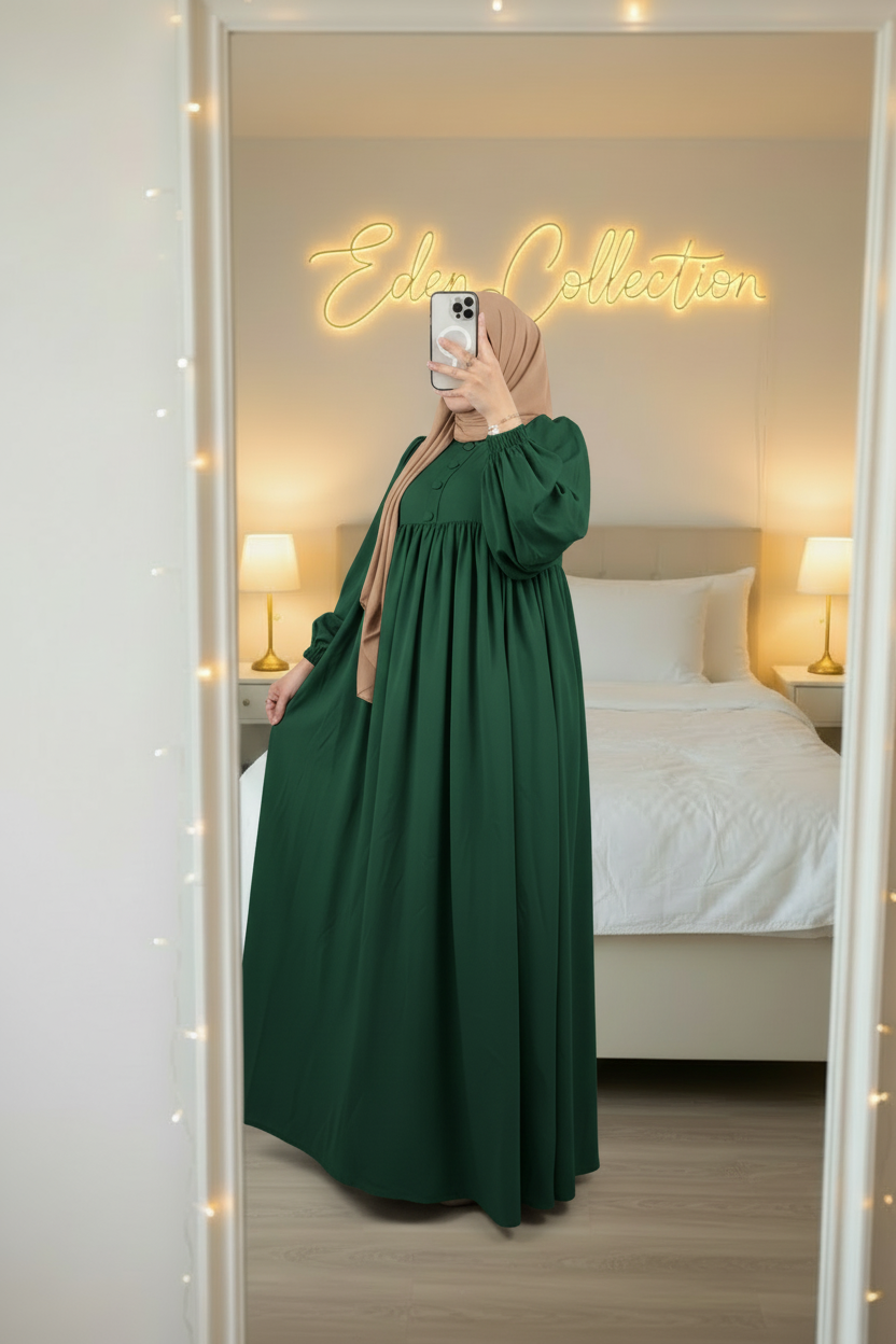 Robe Crépe Boutons Empire